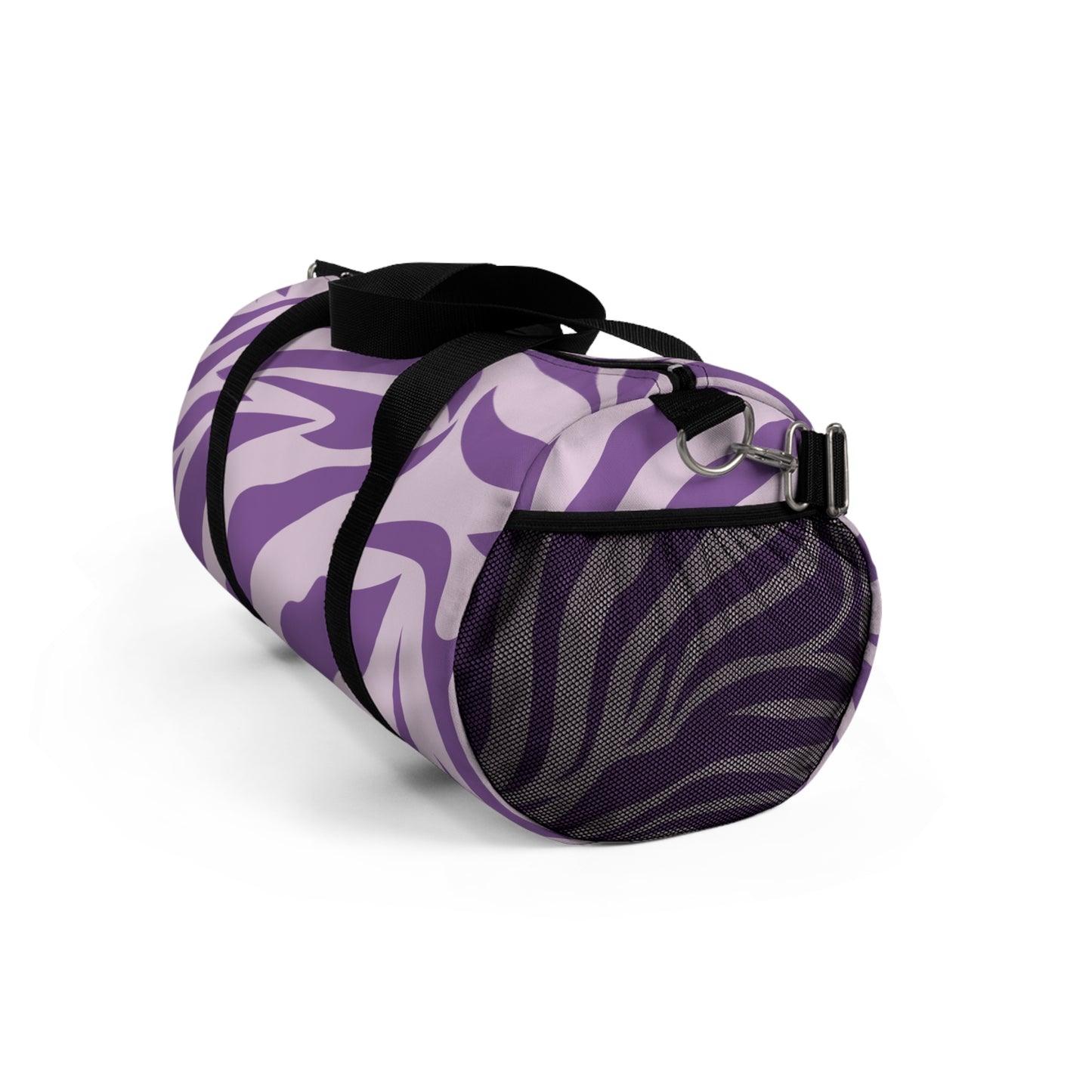 Stylish Purple Zebra Print Duffel Bag
