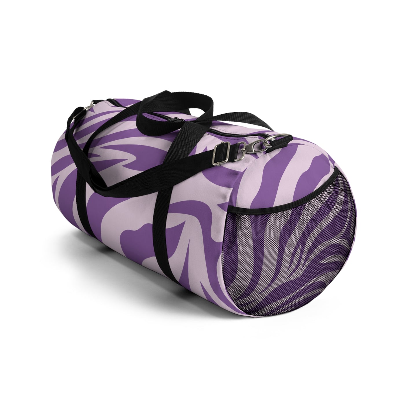 Stylish Purple Zebra Print Duffel Bag