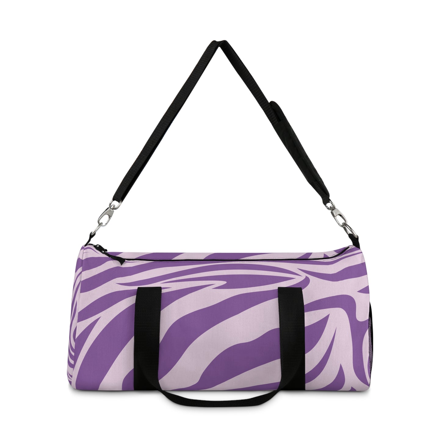 Stylish Purple Zebra Print Duffel Bag