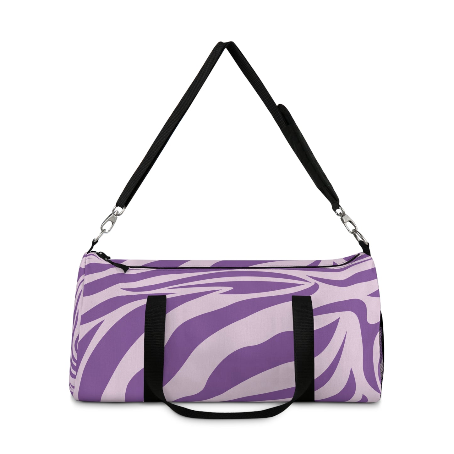 Stylish Purple Zebra Print Duffel Bag