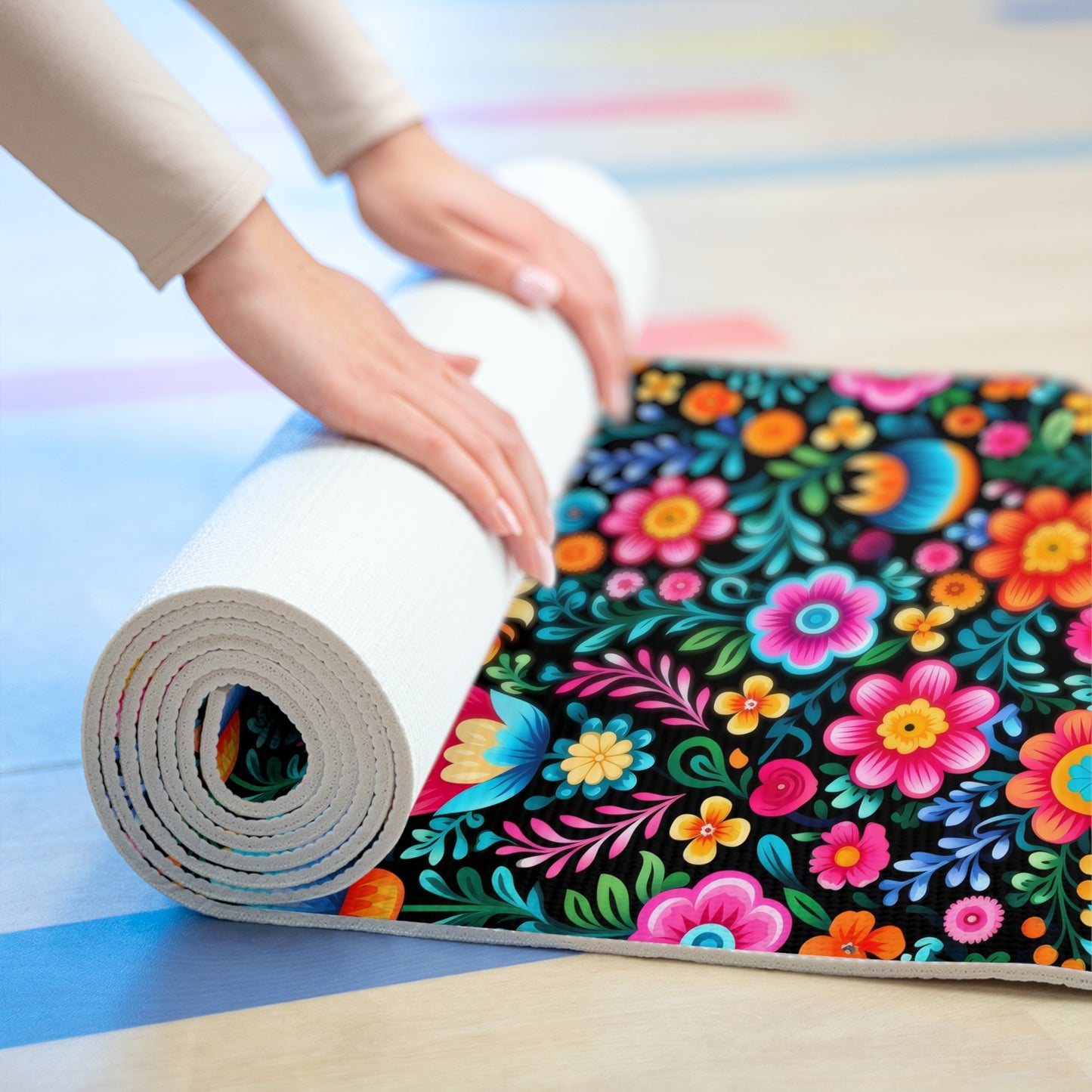 Vibrant Non-Slip Exercise Mat for Yoga